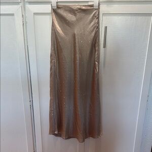 Elegant Brown Satin Skirt